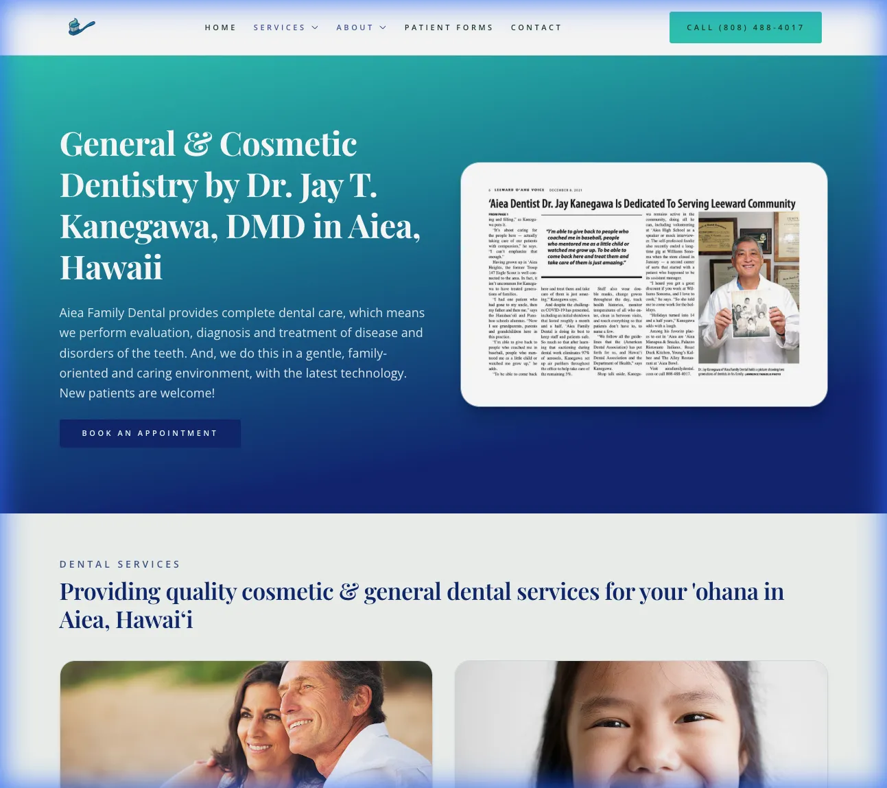 Aiea Family Dental website